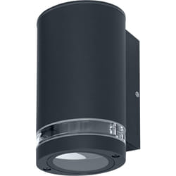 Applique extérieure Downlight GU10 avec anneau d'espacement, lumière indirecte, boîtier en aluminium gris foncé, IP44 & IK03, applique murale pour