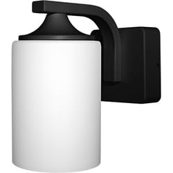 Applique murale endura Classic, noire, E27, IP43, boîtier en aluminium, diffuseur en verre, adaptée aux espaces extérieurs, sans ampoule - Osram