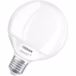 La lampe LED OSRAM SMART+ Matter G95 au design sphérique fournit 14 W de lumière puissante avec des couleurs RGBW et un blanc ...