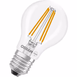 L'ampoule LED OSRAM Superstar Classic A 60 Filament dimmable 5,9 W 827 E27 transparente en forme d'ampoule délivre 5,9 W et 8 ...