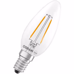 L'ampoule LED OSRAM Star en forme de bougie avec filament B15 délivre 1 watt et 136 lumens de blanc chaud 2700 K pour un écla ...