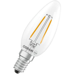 Lampe LED OSRAM forme étoile bougie B15 filament, 2700 K blanc chaud, 1 W, E14, transparente, 136 lm, 15 000 h, pour petits luminaires, luminaires