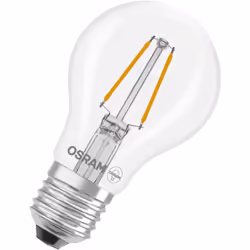 L'ampoule LED OSRAM Star à filament A25 délivre 1,8 W et 250 lumens dans une couleur blanc chaud de 2700 K pour un éclairage  ...