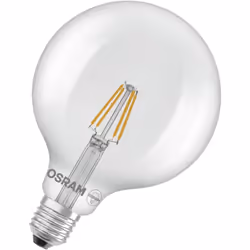 L'ampoule LED OSRAM Star Globe G125 40 Filament offre une puissance de 3,4 watts et 470 lumens dans un blanc chaud de 2700 K ...