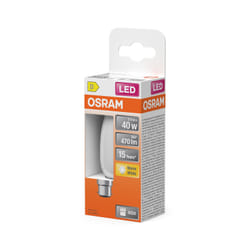 Osram Lampe Led Forme Étoile Bougie B40 Filament, 2700 K Blanc Chaud, 3,4 W, B22d, Dépolie, 470 Lm, 15 000 H, Pour Lustres, Luminaires Décoratifs
