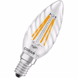 L'ampoule LED OSRAM Star en forme de bougie BW40 Filament impressionne par sa puissance de 3,4 watts et ses 470 lumens de bla ...