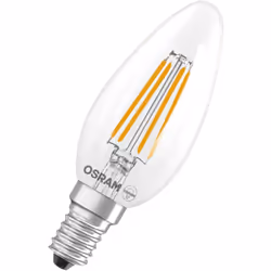 L'ampoule LED OSRAM Star en forme de bougie avec filament B40 offre 3,4 watts et 470 lumens de blanc chaud 2700 K pour un écl ...