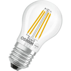 Lampe led Osram Star Globe P40 Filament, 2700 k blanc chaud, 3,4 w, E27, transparente, 470 lm, pour lampes de table et suspensions, salon, 15 000 h