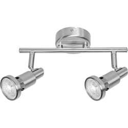 Spot led GU10 2 têtes, orientable, avec led blanc chaud (2700 k), spot plafond ou applique en nickel, 5,2W, 460 lm - Osram