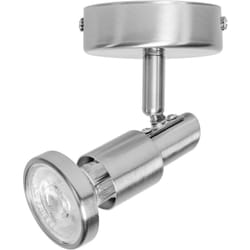 Spot led GU10 avec led lumière blanc chaud (2700 k), spot orientable, plafonnier ou applique en nickel brossé, 2,6W, 230 lm - Osram