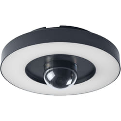 Applique extérieur smart+ + caméra, blanc chaud 3000K, boîtier en polycarbonate de haute qualité gris foncé, haut-parleur intégré, carte mémoire,