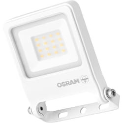 Projecteur led Osram endura flood pc 10 w, blanc chaud 3 000 k, 1 000 lumens, IP65, matériau recyclé, support de montage à 180°, blanc