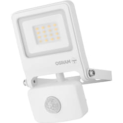 Projecteur led Osram endura flood pc 10 w avec capteur, blanc chaud 3 000 k, 1 000 lumens, IP44, capteur ir, 9 m, fonction temps/lux, blanc
