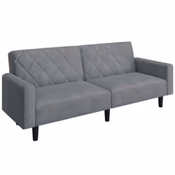 Yaheetech Canapé-lit Housse Convertible avec Dossier réglable Fonction de Couchage Canapé dangle 3 Places en Velours Gris
