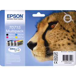 Epson Cheetah Multipack "Guépard" (T0715) - Encres DURABrite Ultra N, C, M, J, 1 pièce(s), Multi pack