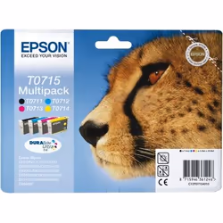 Epson Cheetah Multipack "Guépard" (T0715) - Encres DURABrite Ultra N, C, M, J