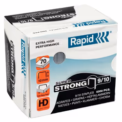 Rapid 9/10, Pack d'agrafes, 1 cm, 5000 agrafes, 9/10, Acier inoxydable, 70 feuilles