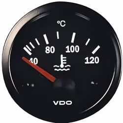 Manometre Temperature eau - fond noir - Diametr...