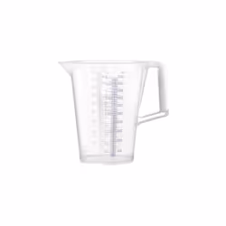 en polypropylène sur chaque côté du verre doseur, une graduation en relief imprimée en bleu poignée ergonomique avec rainures ...