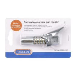 Agrafe de graissage rapide, filetage femelle M10x100, 4 mors en acier trempé pour positionnement stable sur le graisseur
