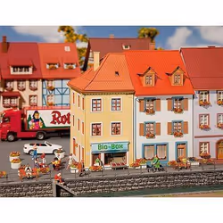 Modélisme - FALLER - 2 maisons de petite ville - Commerce bio - Epoque 1946-1977
