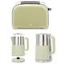 Bouilloire Inox rétro 17L vert INOX Sans Fil 2200W Arrêt automatique INOX + Grille-pain rétro vert 850W 2 FENTES