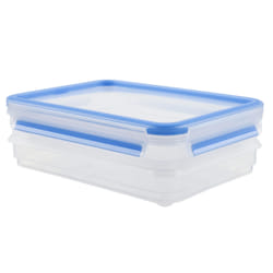 Tefal K30288 boîte hermétique alimentaire Rectangulaire 0,6 L Bleu, Transparent 2 pièce(s)