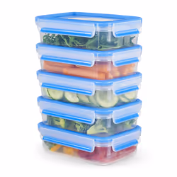 Tefal MasterSeal N10307, Boîte, Rectangulaire, 0,8 L, Bleu, Transparent, Allemagne, 138 mm