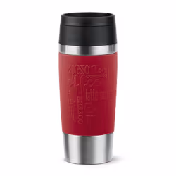 Tefal Travel Mug Classic N2020410, Noir, Rouge, Acier inoxydable, Silicone, Acier inoxydable, Polypropylène (PP), 4 h, 8 h