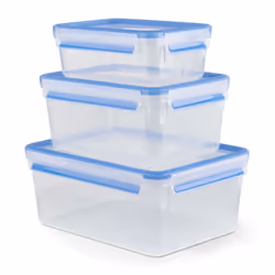 Tefal Masterseal Fresh N1033010, Régler, Rectangulaire, Bleu, Translucide, Allemagne, 110 mm, 195 mm