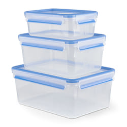 Tefal Masterseal Fresh N1033010 boîte hermétique alimentaire Rectangulaire Régler Bleu, Translucide 3 pièce(s)