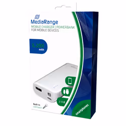 MediaRange MR751 banque d'alimentation électrique Lithium-Ion (Li-Ion) 5200 mAh Gris, Blanc