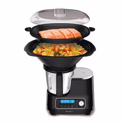Moulinex Companion XL HF4568, 3,6 L, 120 °C, 30 °C, Furoncle, Pâte, Sauce, Vapeur, Noir, Acier inoxydable, Boutons