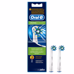 Oral-B CrossAction Brush Heads, 2 pièce(s), Bleu, Blanc, Allemagne, alle Oral-B elektrische tandenborstels, behalve Oral-B Pu ...