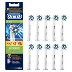 Oral-B CrossAction 80250712 tête de brosses 10 pièce(s) Bleu, Vert, Blanc