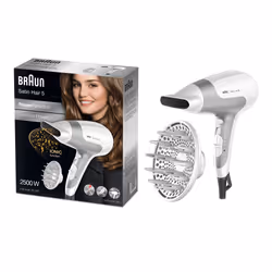 Braun Satin Hair 5 HD 585, Blanc, Argent, Orifice de suspension, 1,8 m, 2500 W, 220 - 240 V, 710 g