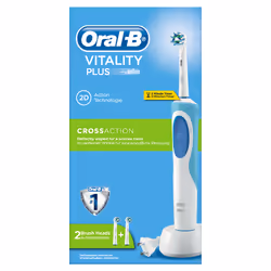 Oral-B Vitality Plus CrossAction Adulte Brosse à dents rotative oscillante Blanc, Bleu