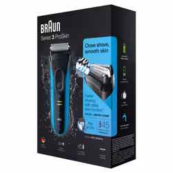 Braun Series 3 ProSkin 3045s Rasoir à grille Tondeuse Noir, Bleu