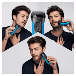 Braun Series 3 Shave&Style 3010BT Rasoir à grille Tondeuse Noir, Bleu