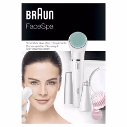 Braun FaceSpa 853V 10 pince(s) Blanc, Argent