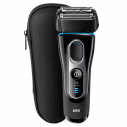 Braun 5145SWD, Rasoir à grille, 2 SensoFoil, 1 Middle Trimmer, Boutons, Foie, Noir, Bleu, Chrome, LED, Batterie