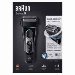 Braun 5145SWD Rasoir à grille Noir, Bleu, Chrome