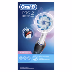 Oral-B PRO 2 2000S Sensi Ultrathin Adulte Brosse à dents rotative oscillante Noir, Blanc
