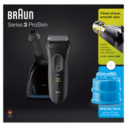 Braun Series 3 81640348, Rasoir à grille, 2 x SensoFoil, Noir, Gris, LED, AC/Batterie, Hybrides nickel-métal (NiMH)