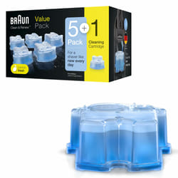 Braun Cartouches De Recharge Clean & Renew CCR, Nettoyant Pour Rasoir Pack De 5 + 1