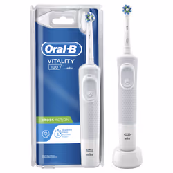 Oral-B Vitality 100 White Cross Action Brosse À Dents Électrique Par Braun, Adulte, Brosse à dents rotative oscillante, Blanc ...