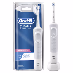 Oral-B Vitality 100 Ultrathin, Adulte, Brosse à dents rotative oscillante, Blanc, 7600 mouvements par minute, 4 x 30 sec, All ...