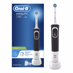 Oral-B Vitality 100 CrossAction Adulte Brosse à dents rotative oscillante Noir, Blanc