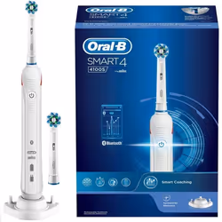 Brosse à dents électrique - Oral B - Smart 4 4100S - Connectée rechargeable blanche adulte