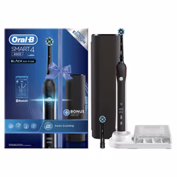 Oral-B SmartSeries Smart 4 4500 Black Edition, Adulte, Brosse à dents rotative oscillante, Soin quotidien, Sensible, Blanchim ...